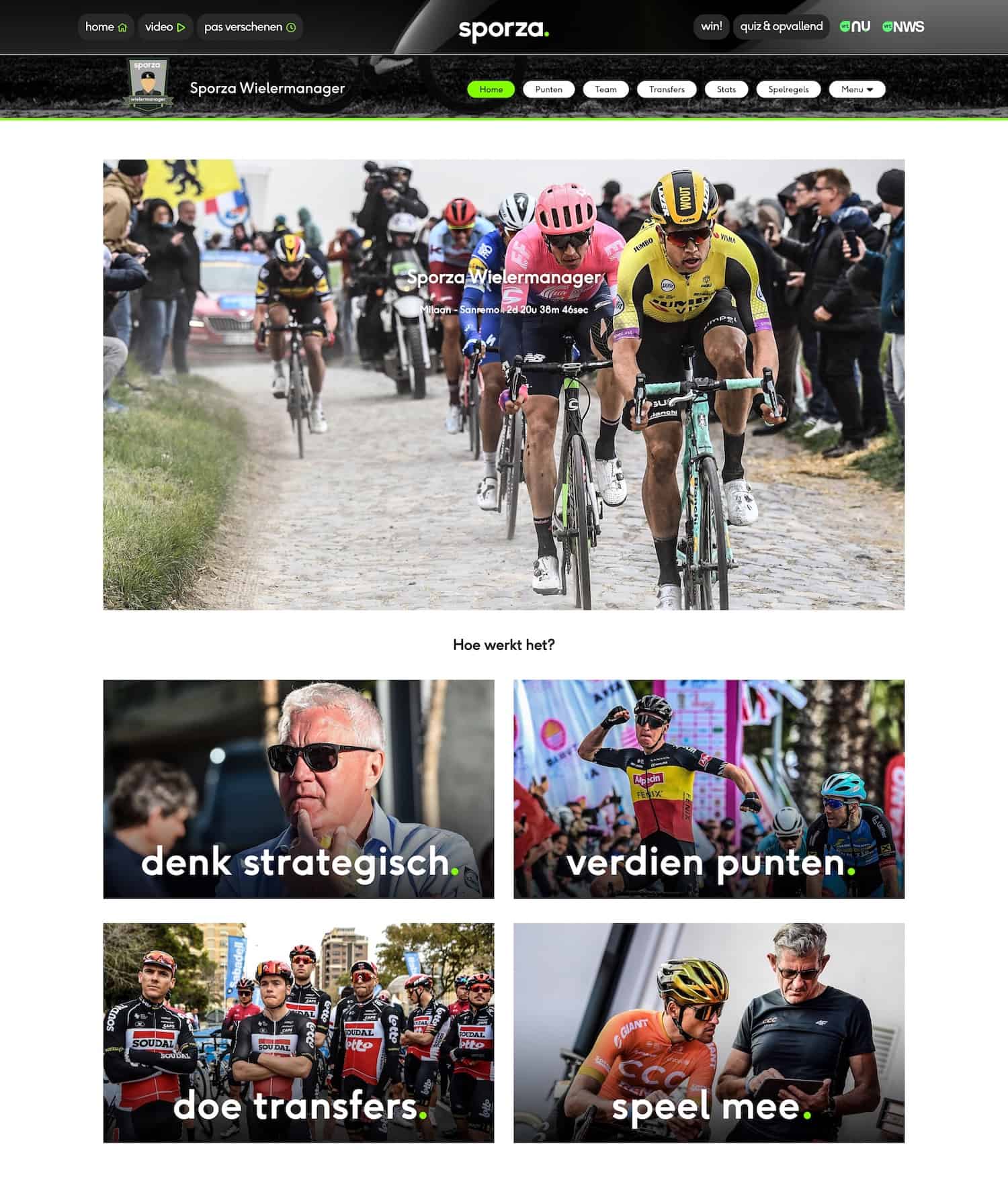 Sporza Wielermanager Homepage