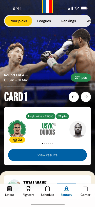 The Ring pick'em game on mobile